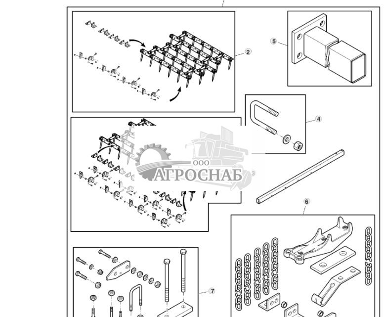 Навесное оборудование, борона с остроконечными зубьями, 5-планочная, 32 фута 4 дюйма - ST756853 114.jpg